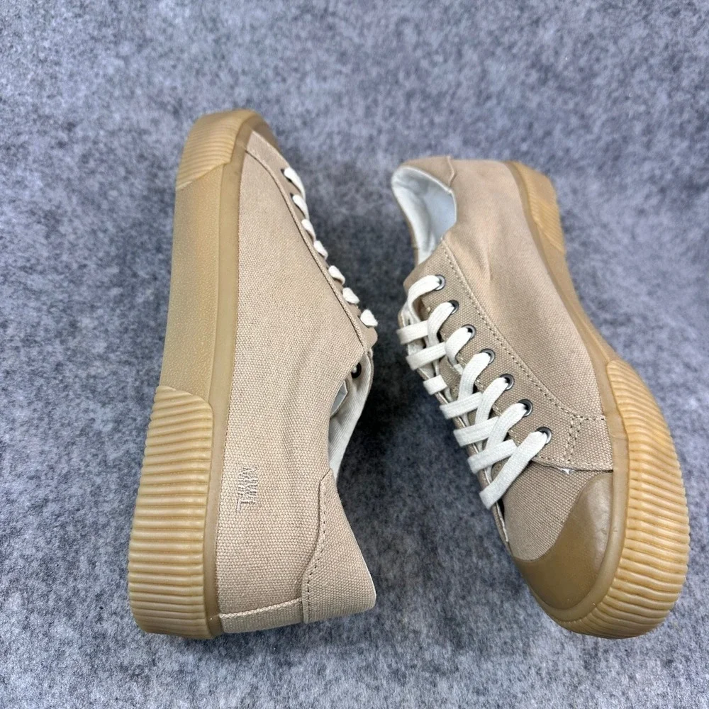 Madewell Sidewalk Sneakers Mens 8.5 Womens 10 Khaki Canvas Cap Toe Lace Up